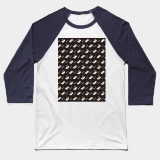 Sleeping Cat and Fish Bone Pattern II Baseball T-Shirt